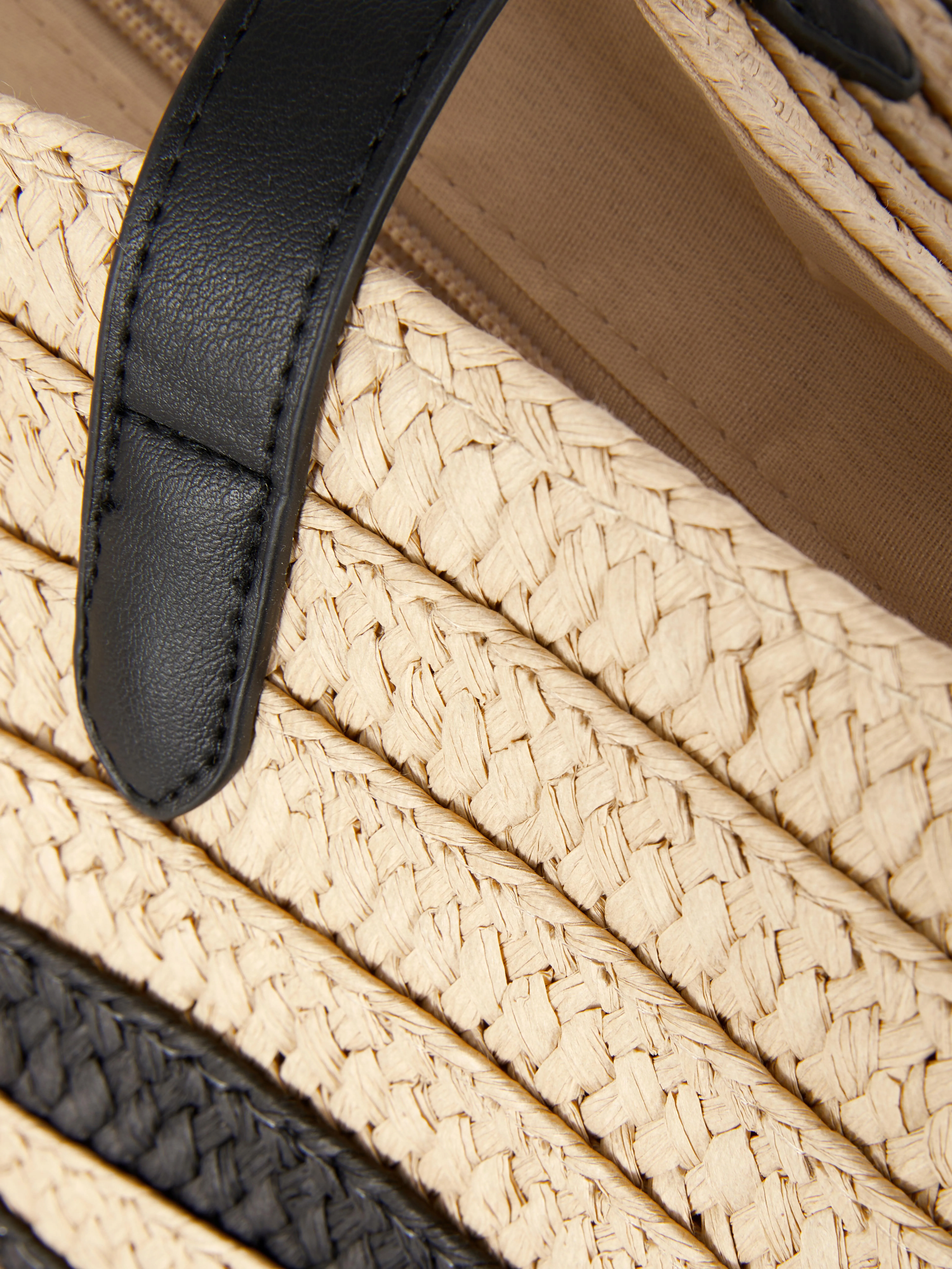 Bolso tote de paja a rayas