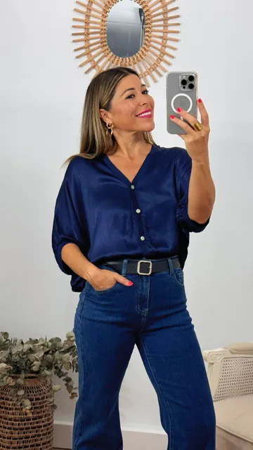 Bomber camisera marino