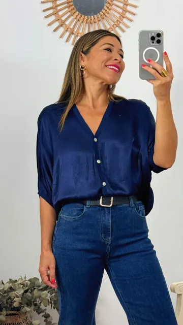 Bomber camisera marino