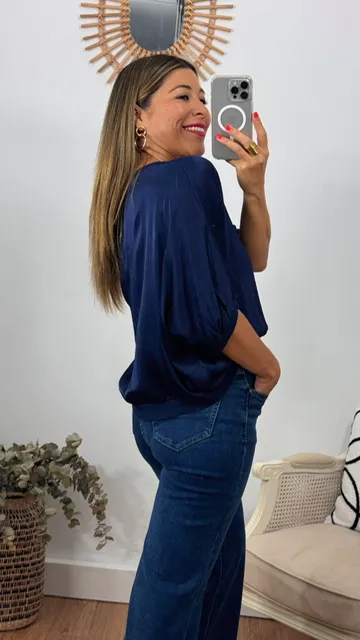 Bomber camisera marino