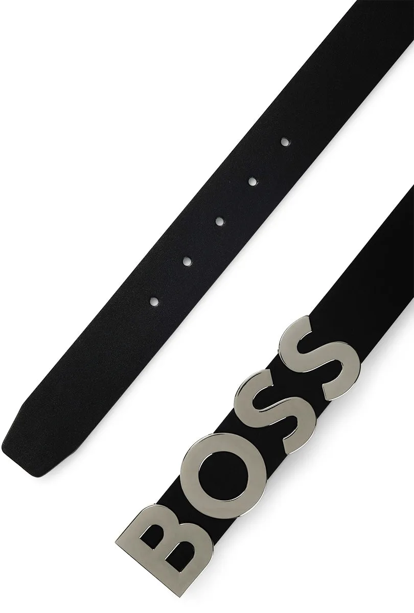 Boss Bold Business Cinturones Clásicos de Cuero para Hombre en Negro