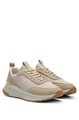 BOSS x ACBC Deportivas de diferentes materiales con detalles de logos y efecto moteado
