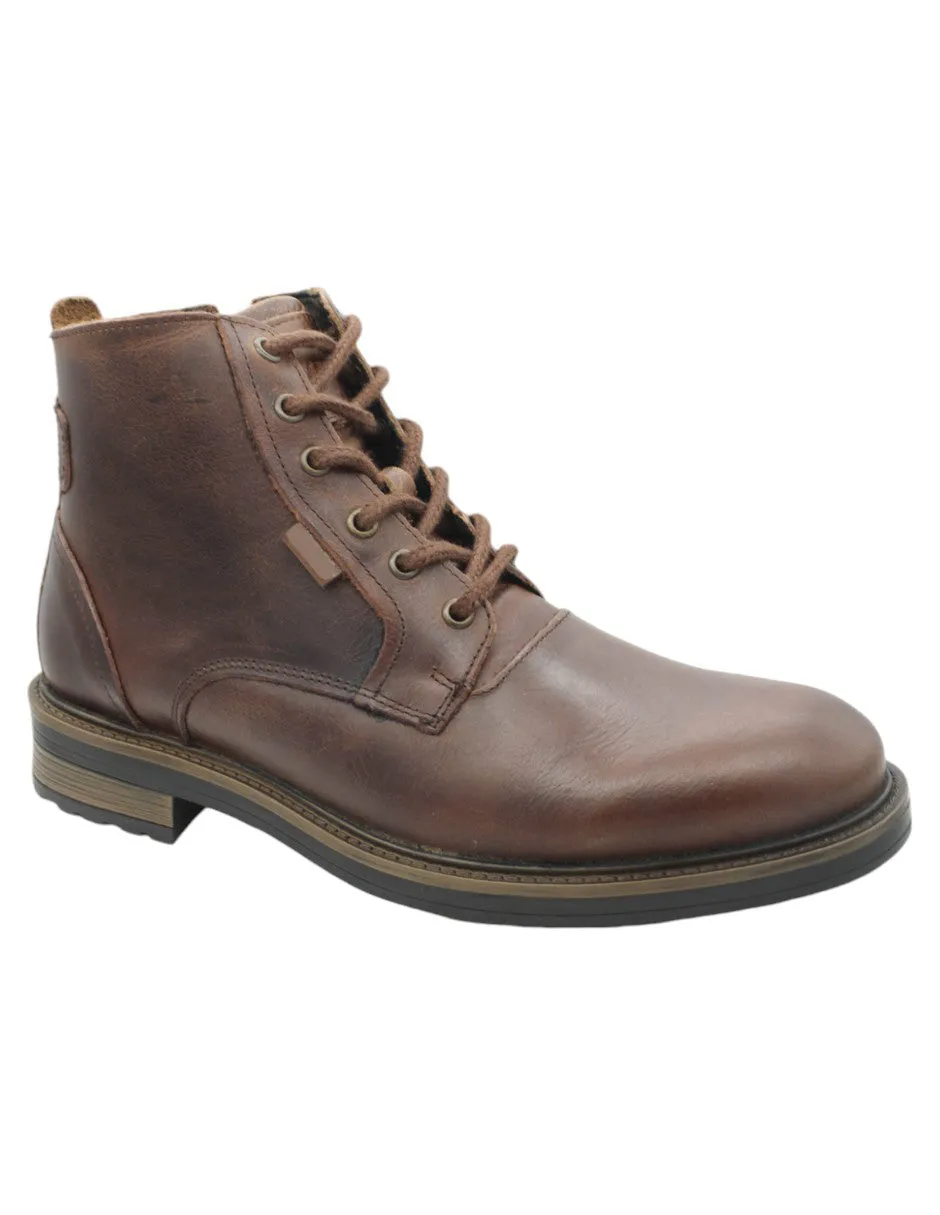 BOTAS CASUALES BIKER EN  PIEL  CAFé