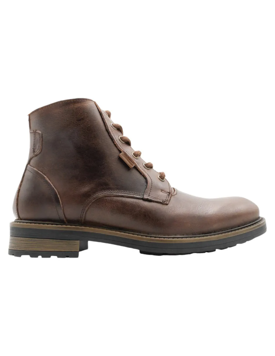 BOTAS CASUALES BIKER EN  PIEL  CAFé