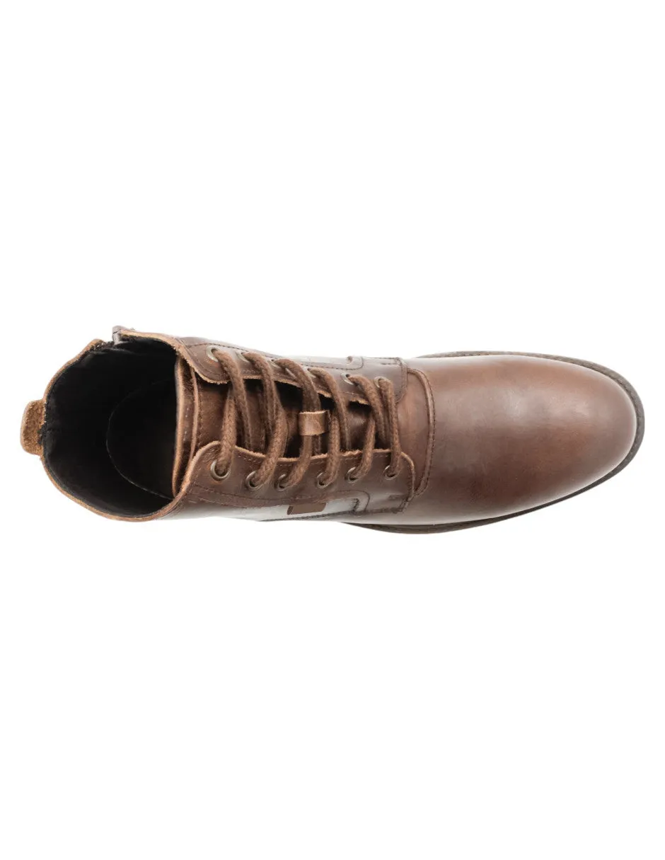 BOTAS CASUALES BIKER EN  PIEL  CAFé