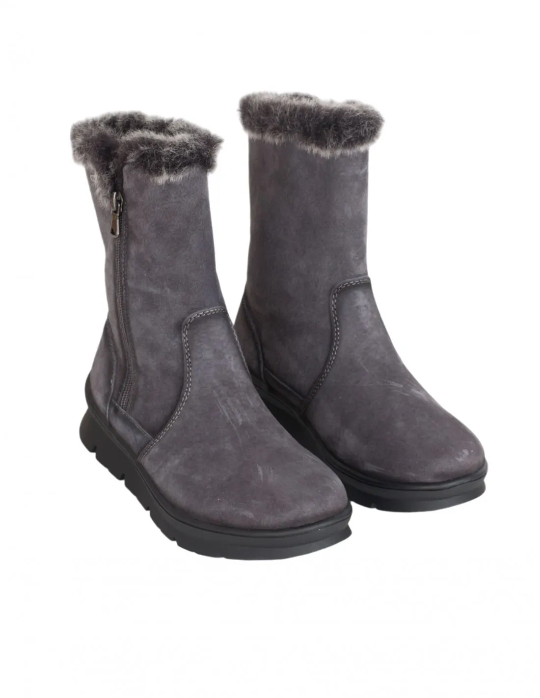 Botas Impermeables Gris Cremallera