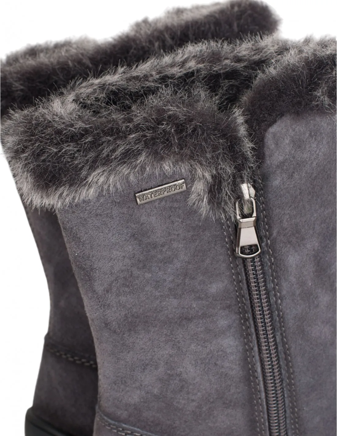 Botas Impermeables Gris Cremallera