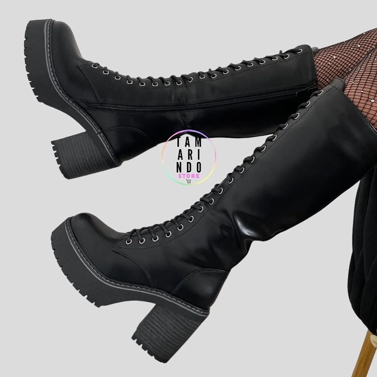 Botas largas negro eco cuero 2368