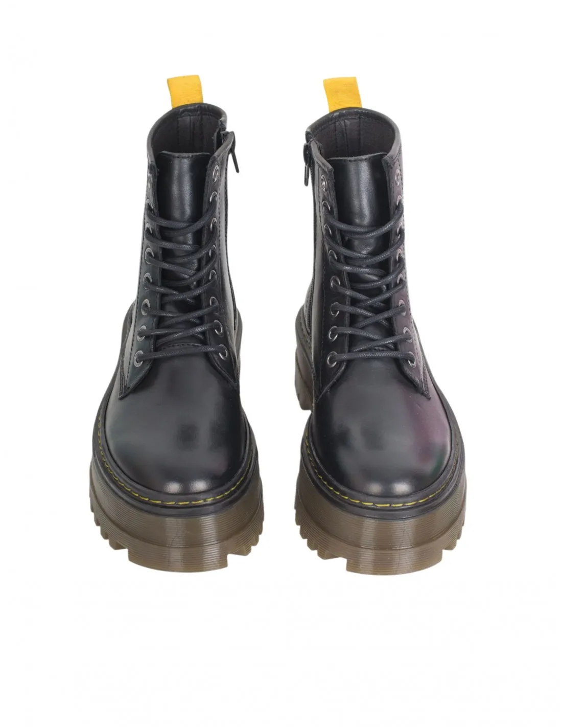 Botas Militares Plataforma Piel Negras PERA LIMONERA