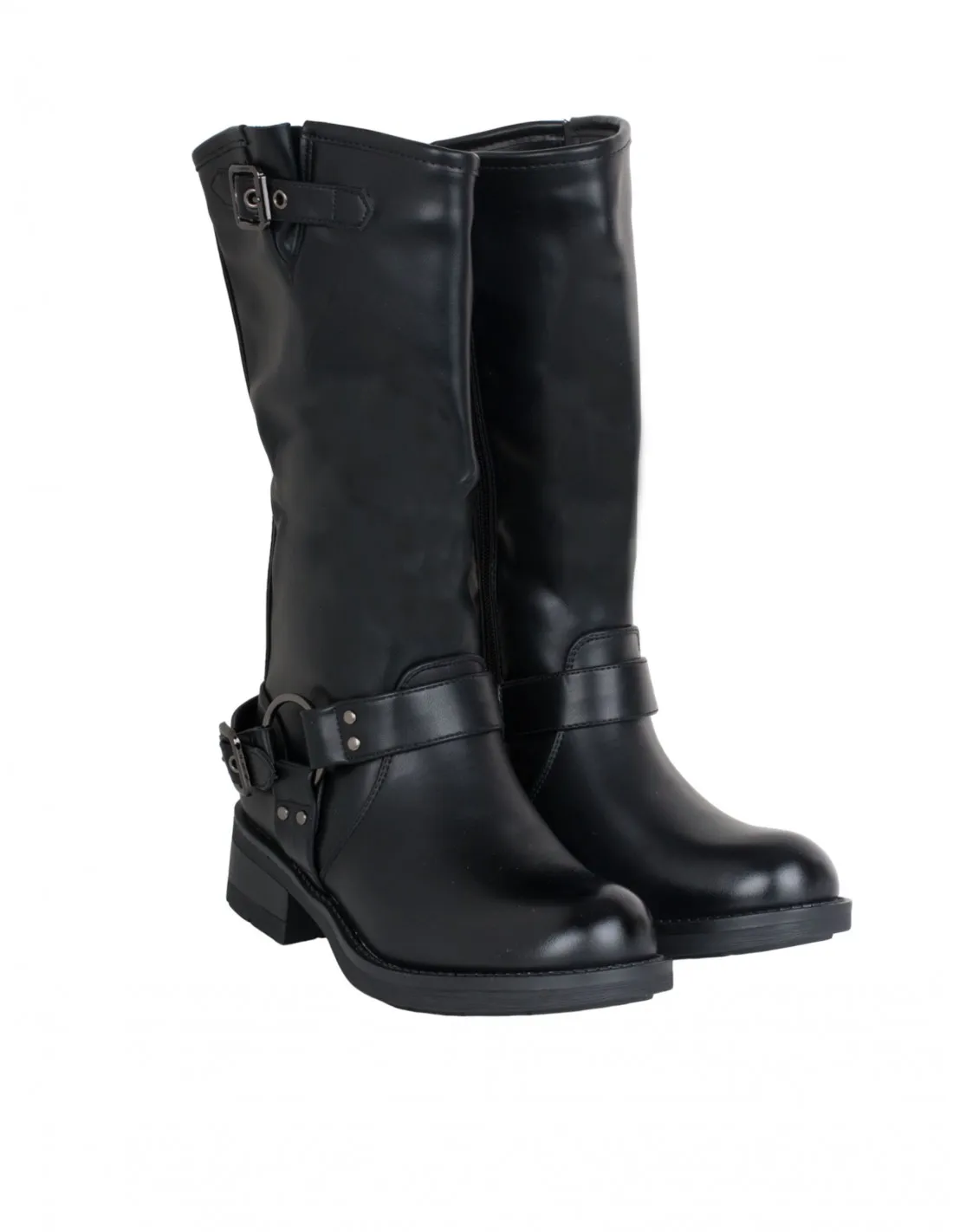 Botas Moteras Hebillas Negras