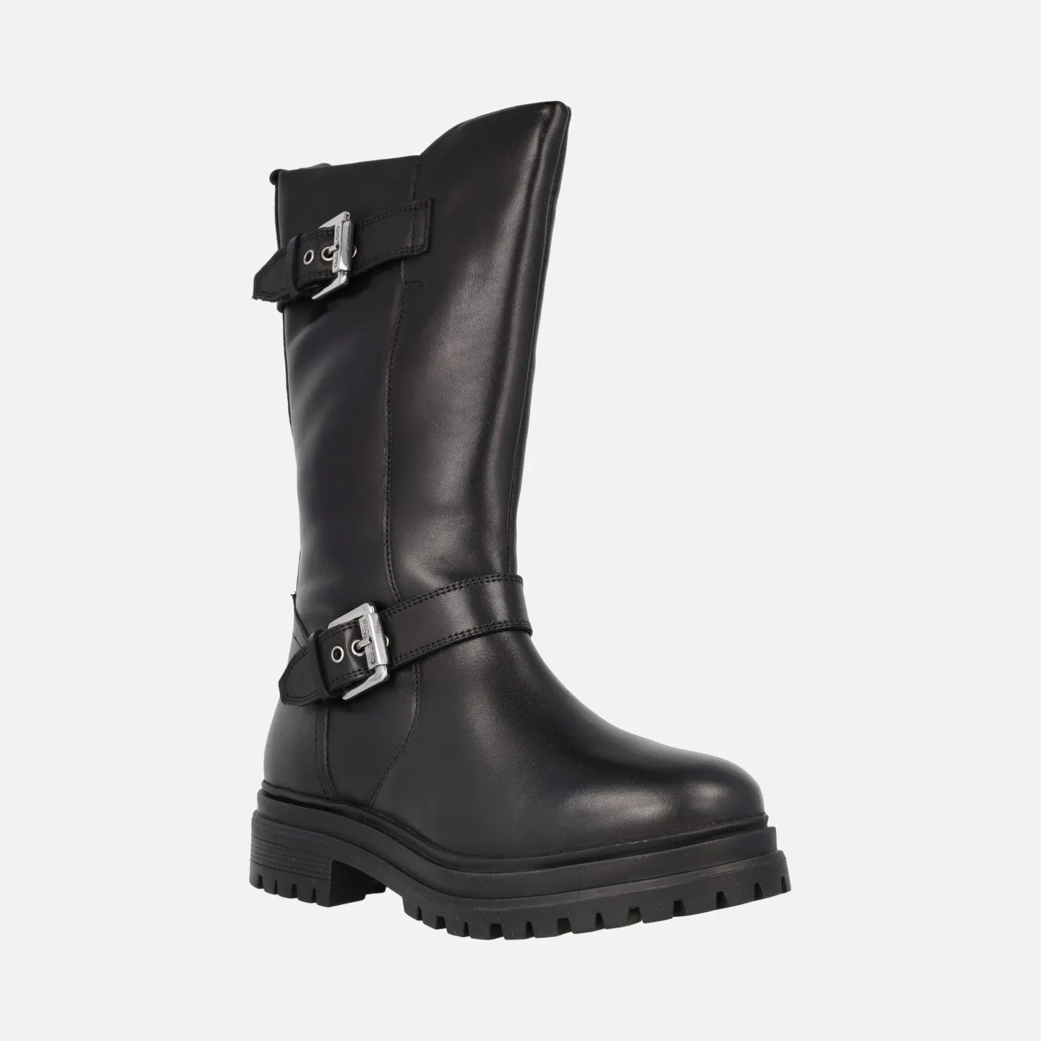 Botas negras de piel estilo biker para mujer Novaky