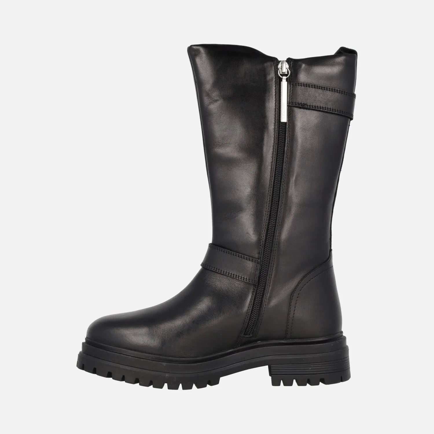Botas negras de piel estilo biker para mujer Novaky