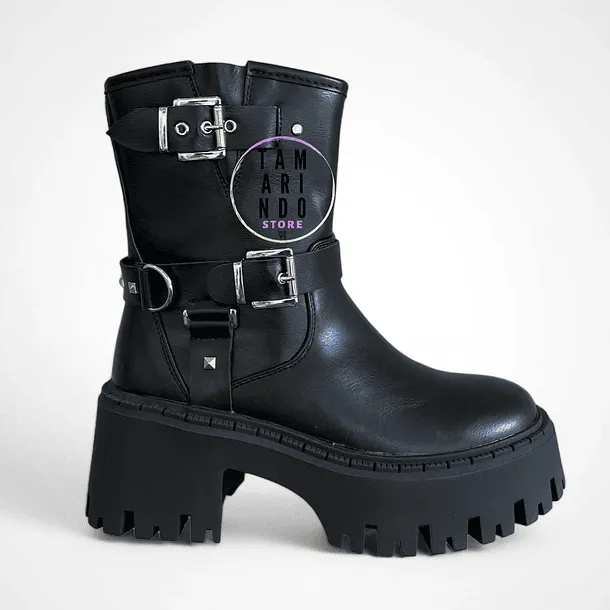 Botas negro eco cuero 2411