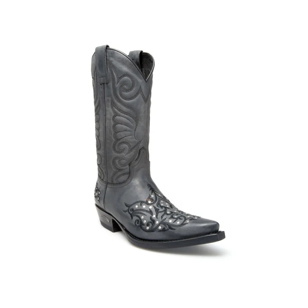 Botas Sendra 11472 Cuervo Western para hombre en cuero negro