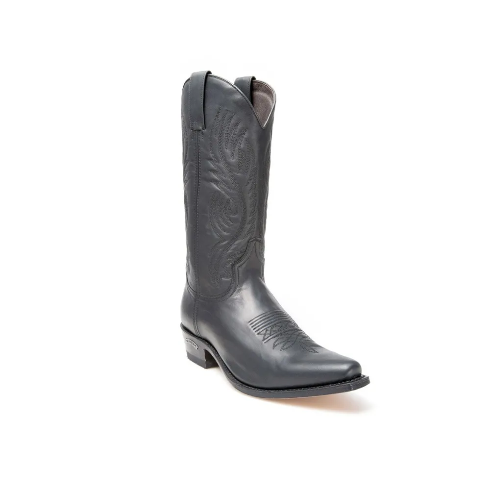 Botas Sendra 12632 Lucky Western para hombre en cuero negro