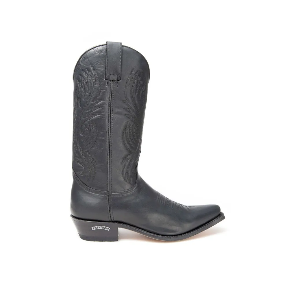 Botas Sendra 12632 Lucky Western para hombre en cuero negro