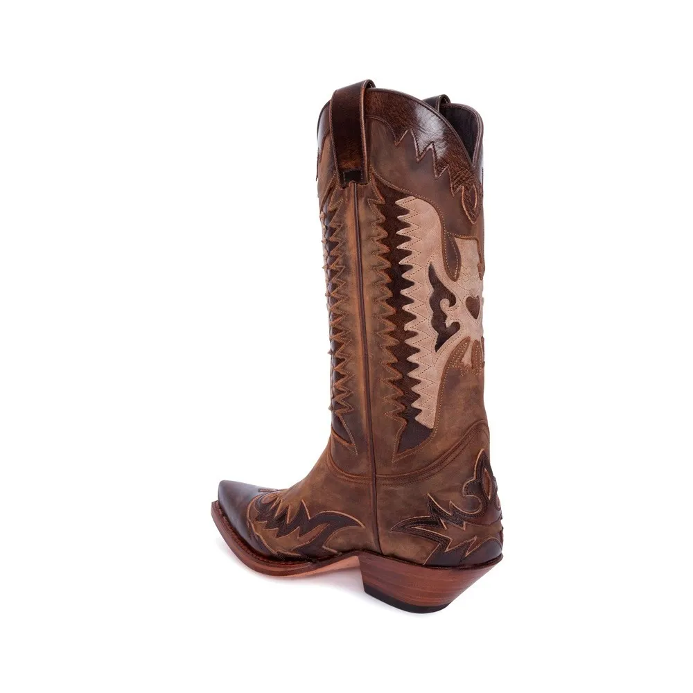 Botas Sendra 13040 Cuervo Western para hombre en cuero tonos marrones