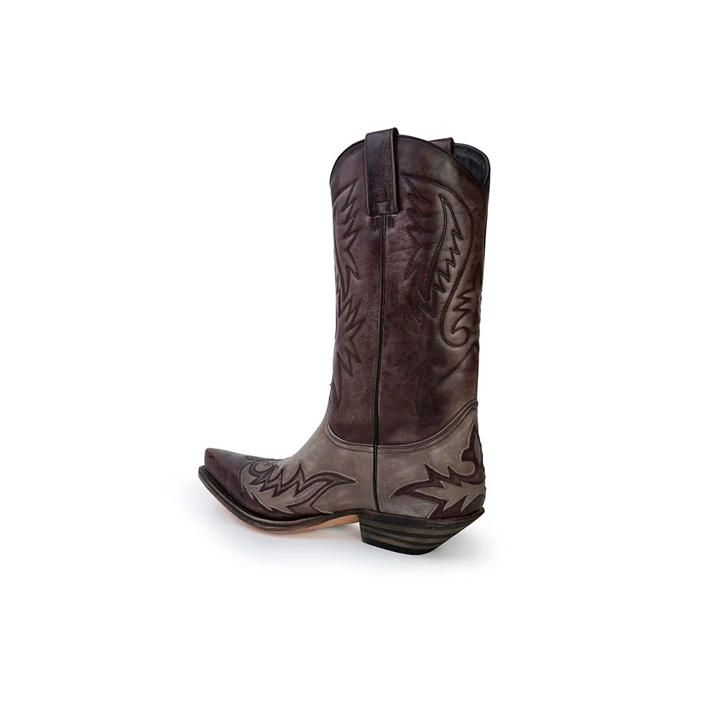 Botas Sendra 13871 Cuervo Western para hombre en cuero gris antracita