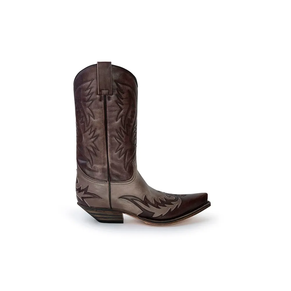 Botas Sendra 13871 Cuervo Western para hombre en cuero gris antracita