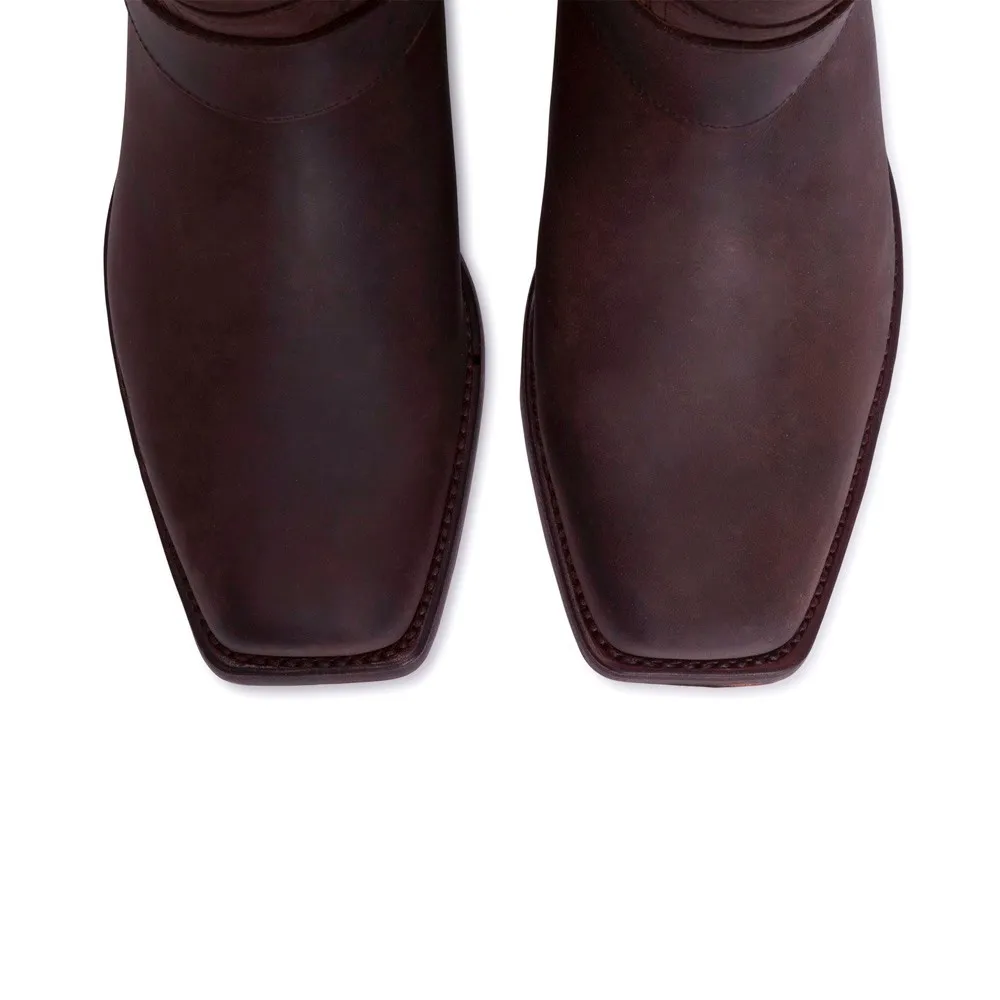 Botas Sendra 1918 33 Motera para hombre en cuero marrón con arnés fijo