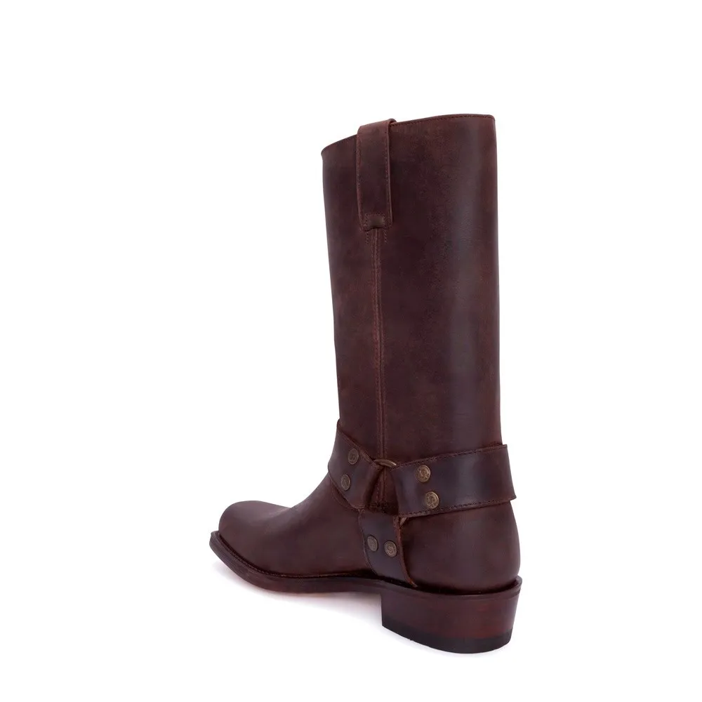 Botas Sendra 1918 33 Motera para hombre en cuero marrón con arnés fijo