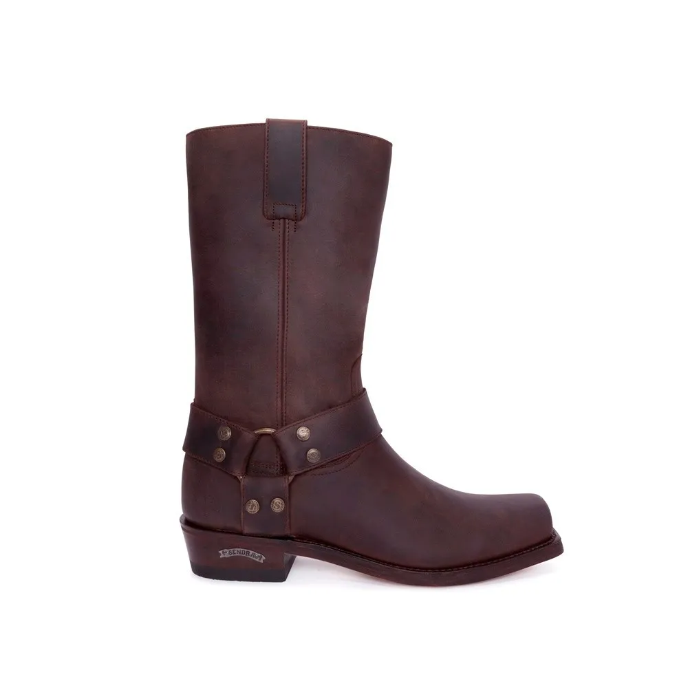 Botas Sendra 1918 33 Motera para hombre en cuero marrón con arnés fijo
