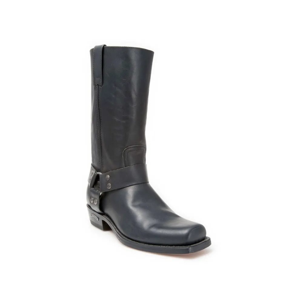 Botas Sendra 1918 33 Motera para hombre en cuero negro con arnés fijo