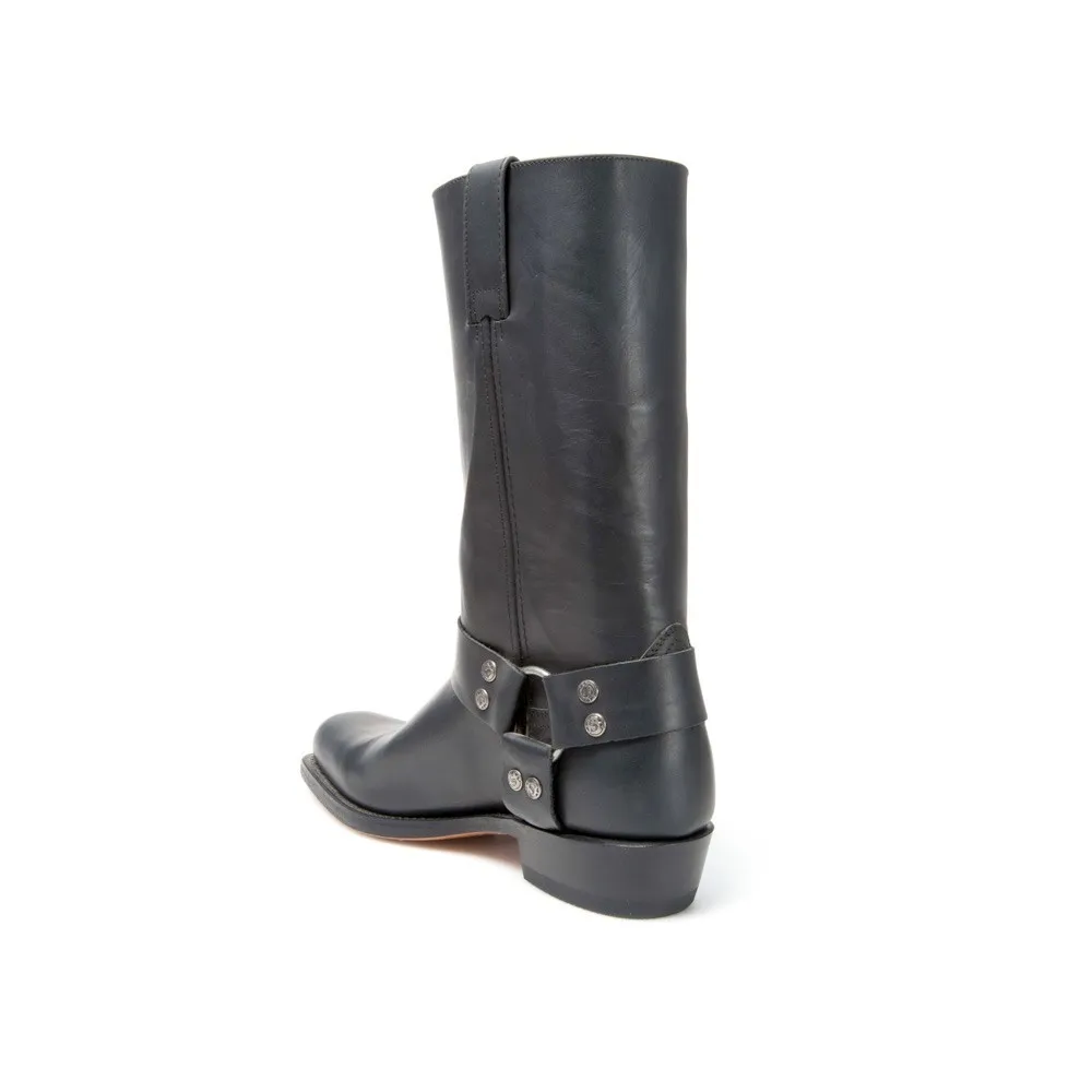 Botas Sendra 1918 33 Motera para hombre en cuero negro con arnés fijo