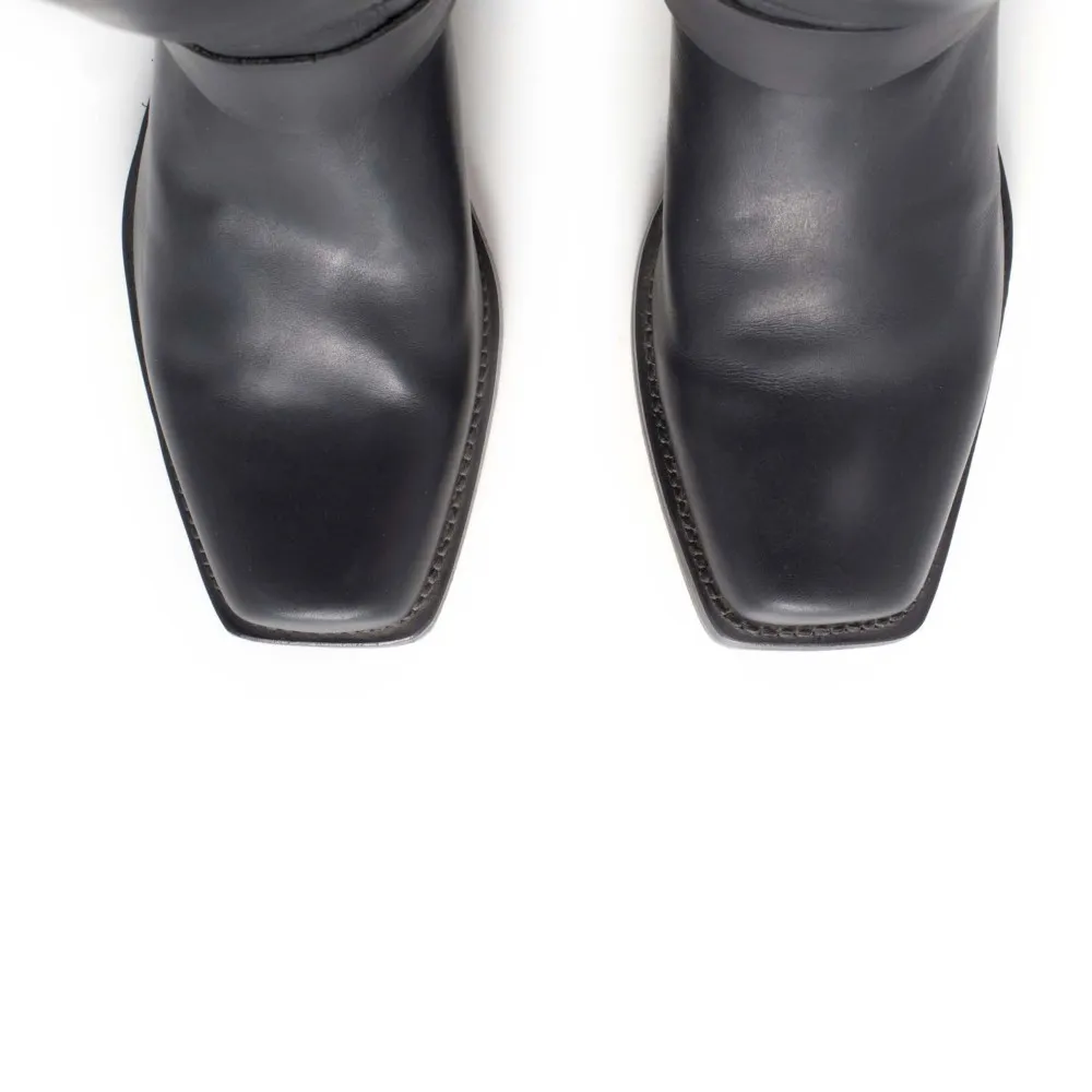Botas Sendra 1918 33 Motera para hombre en cuero negro con arnés fijo