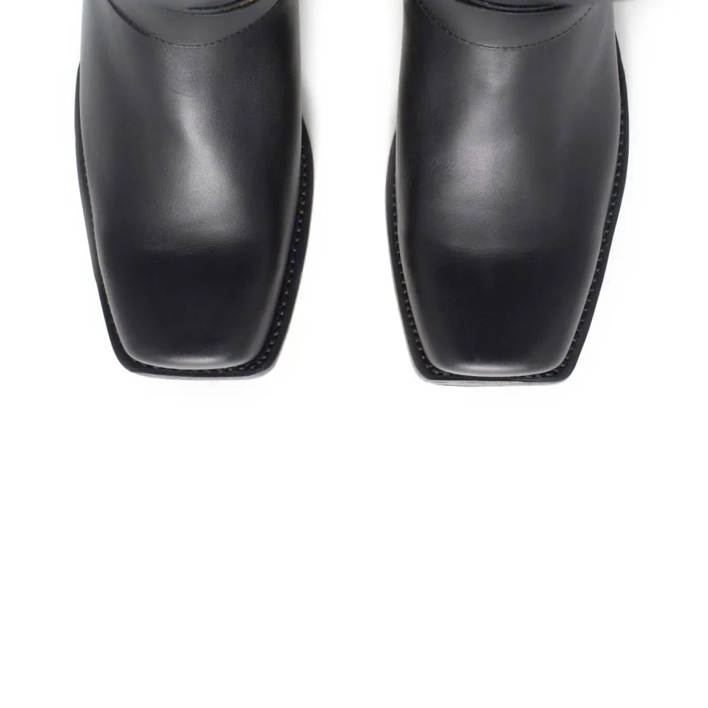 Botas Sendra 1918 Strong Motera para hombre en cuero negro con arnés fijo