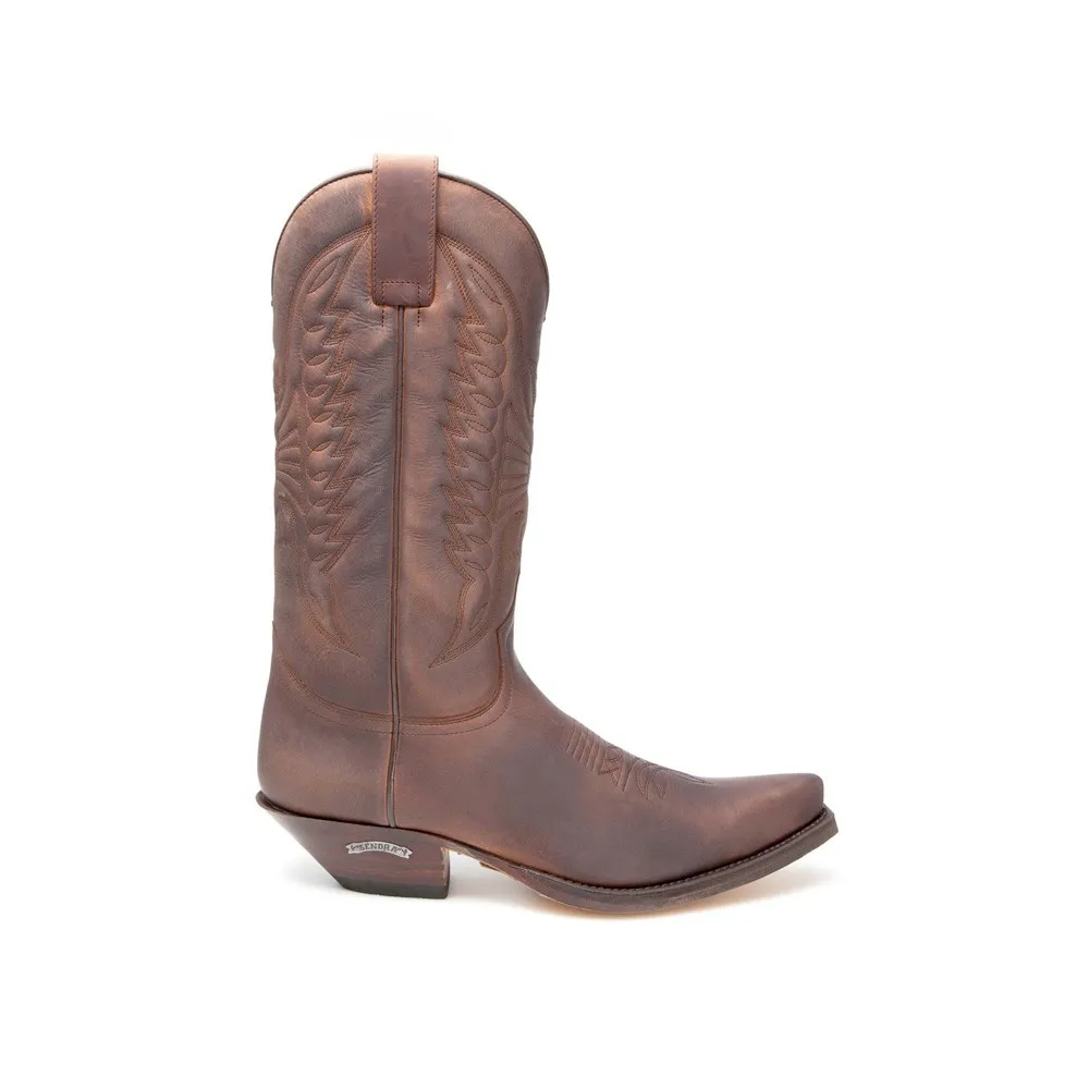 Botas Sendra 2073 Cuervo Western para hombre en cuero marrón