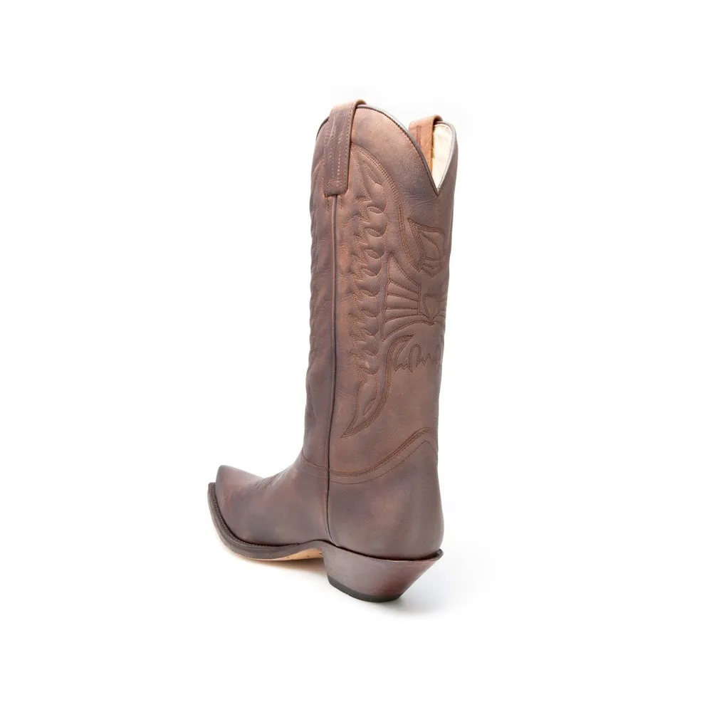 Botas Sendra 2073 Cuervo Western para hombre en cuero marrón