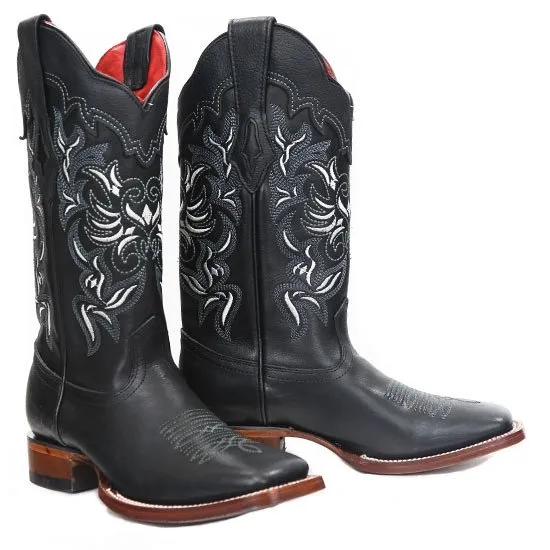 BOTAS VAQUERAS DE CUERO VERGEL EN PUNTA CUADRADA PARA DAMA LAB3228905