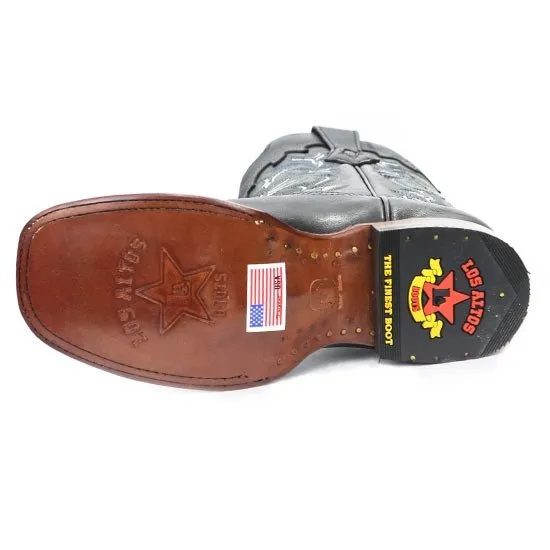 BOTAS VAQUERAS DE CUERO VERGEL EN PUNTA CUADRADA PARA DAMA LAB3228905