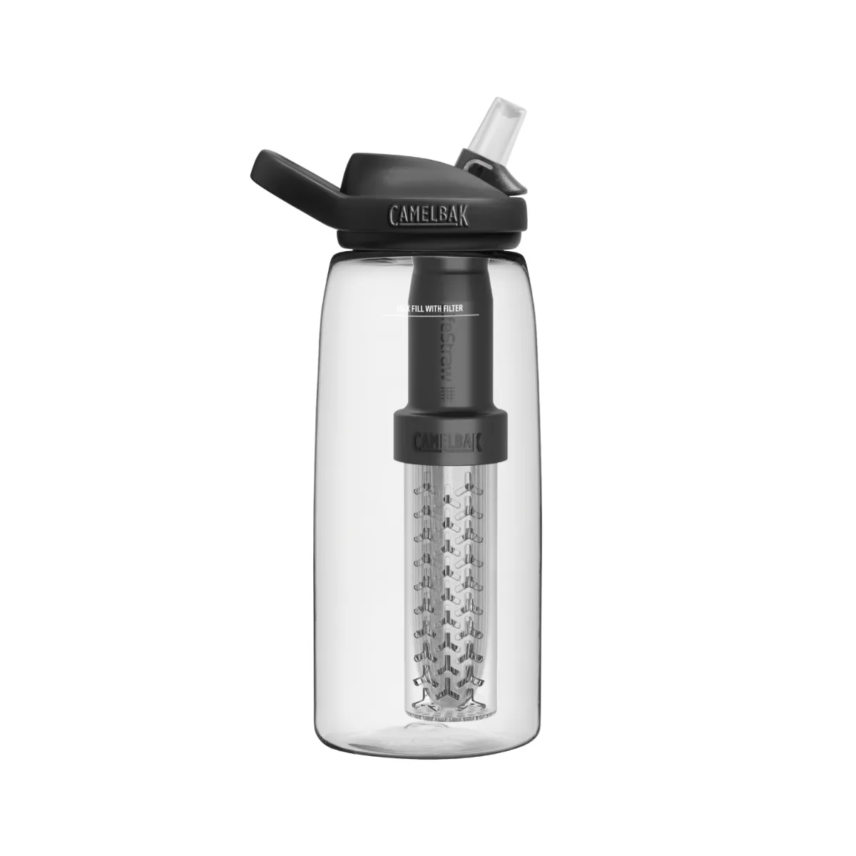 Botella Camelbak Eddy+ 1 L Con Filtro Lifestraw Transparente