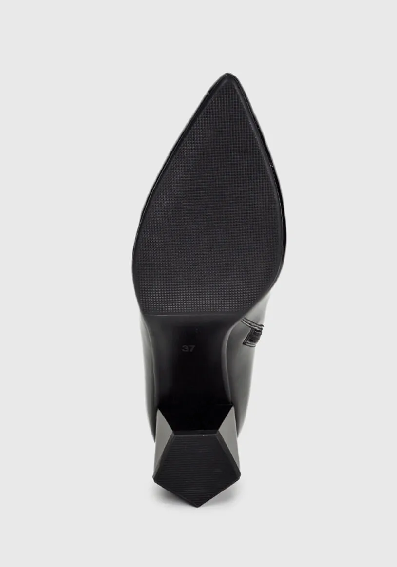 Botín Cuero Alfana Negro