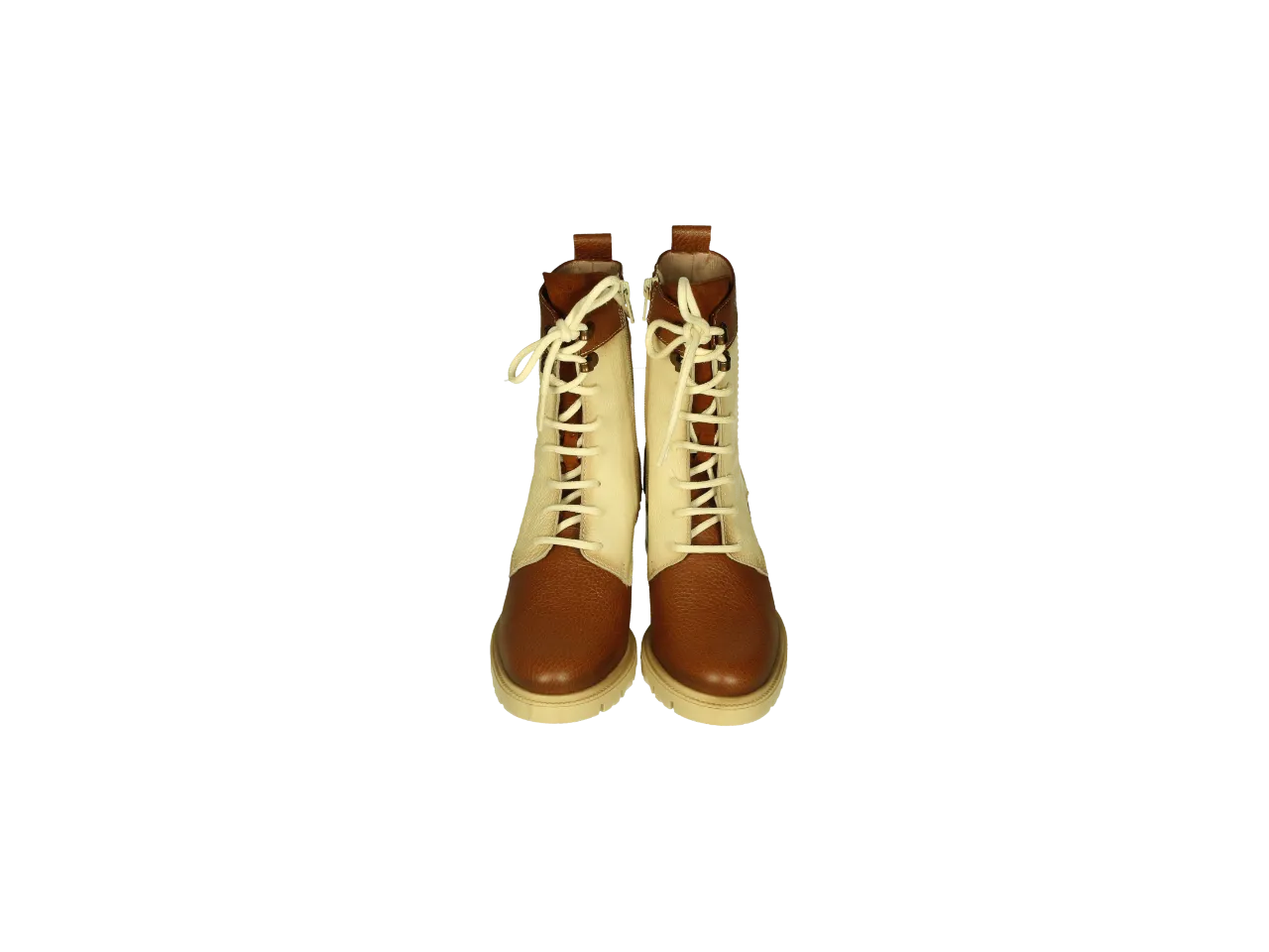 BOTIN CORDON/CREMALLERA PIEL Y NOBUCK CUEROBEIG TACON MEDIO