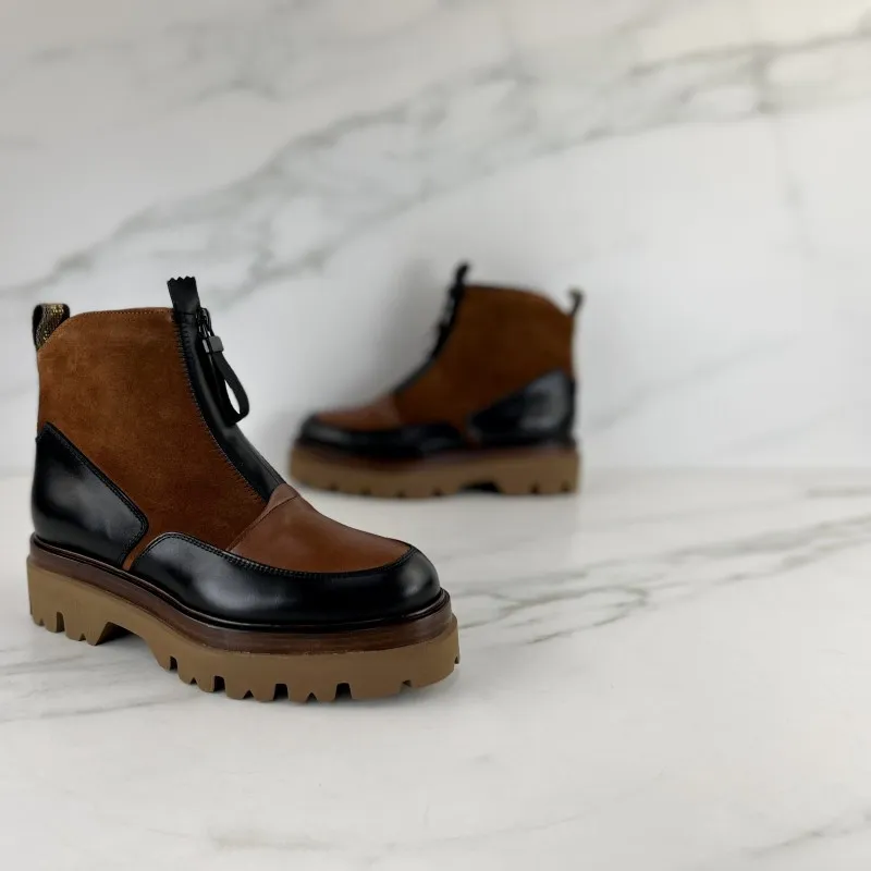 BOTIN cremallera cuero