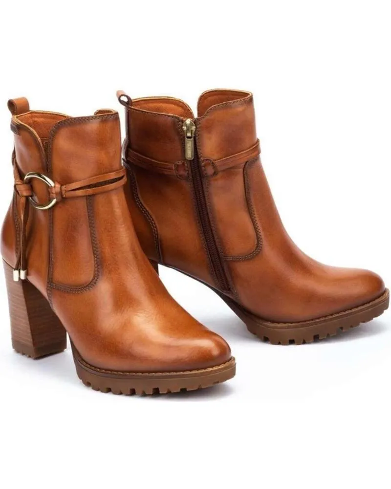Botines de Mujer PIKOLINOS BOTIN PIEL CUERO TACON BRANDY