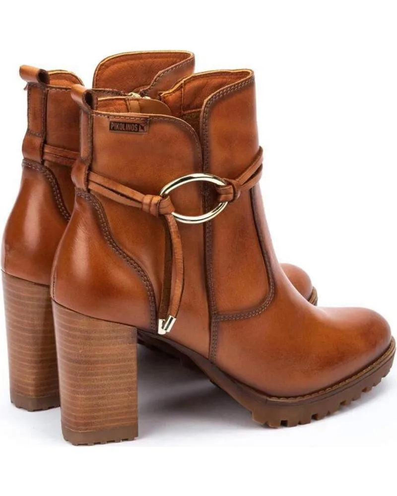 Botines de Mujer PIKOLINOS BOTIN PIEL CUERO TACON BRANDY