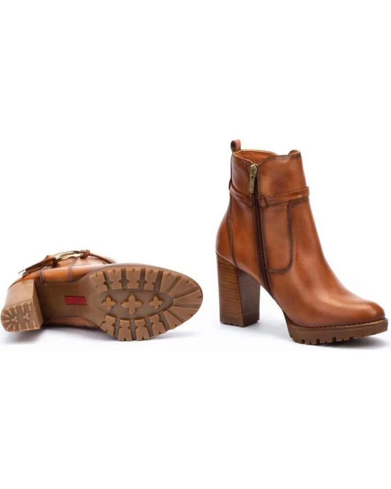 Botines de Mujer PIKOLINOS BOTIN PIEL CUERO TACON BRANDY