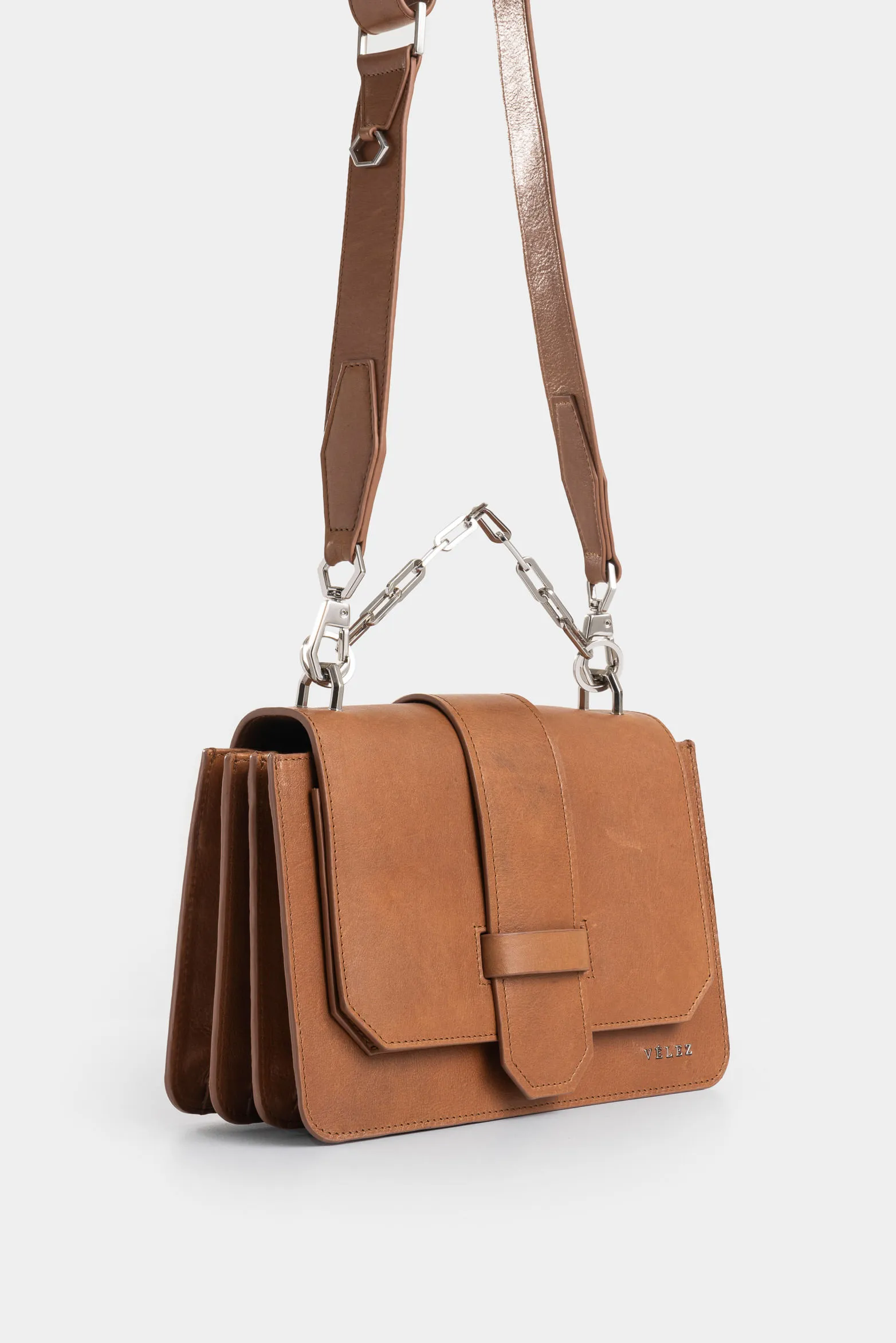 Bowling maxi Garniel de cuero para mujer cadena gruesa