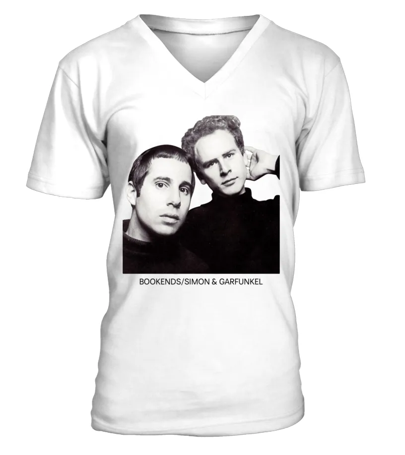 BSA091WT. SIMON &AMP; GARFUNKEL, BOOKENDS CAMISETA CUELLO EN V UNISEX
