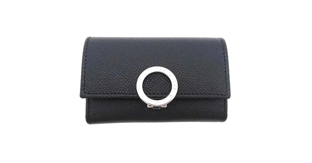 Bulgari Estuche de llaves de cuero Bvlgari Negro 