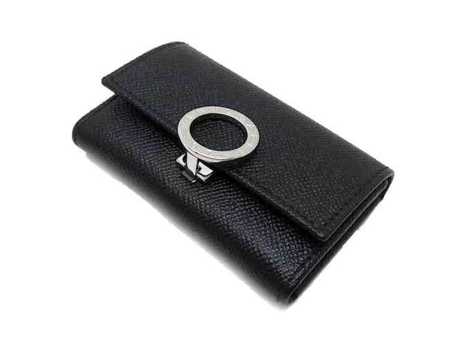 Bulgari Estuche de llaves de cuero Bvlgari Negro 