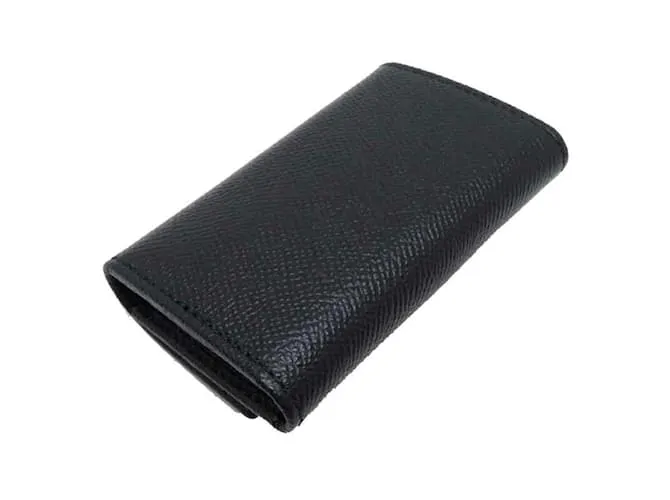 Bulgari Estuche de llaves de cuero Bvlgari Negro 