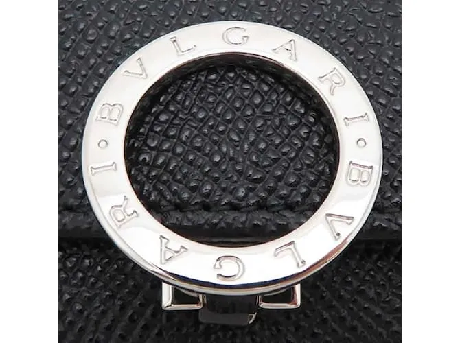 Bulgari Estuche de llaves de cuero Bvlgari Negro 