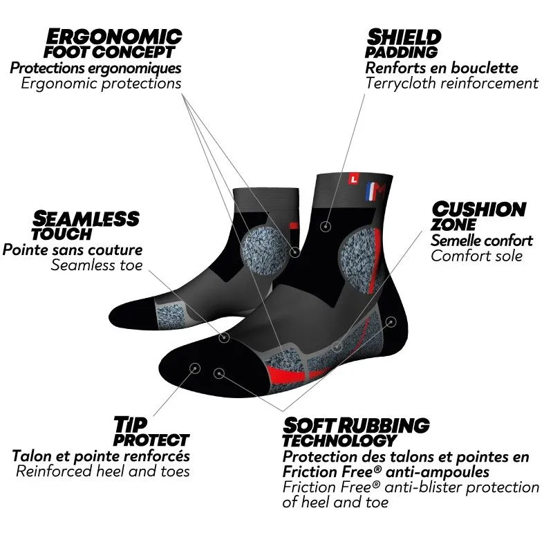 Calcetines de trekking de mediana Monnet de expertos (rojo)