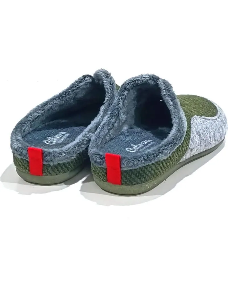 Calzado de casa CABRERA  de Hombre ZAPATILLA DE CASA DESCUBIERTA DE TELA CON SUELA DE GOMA  KAKI