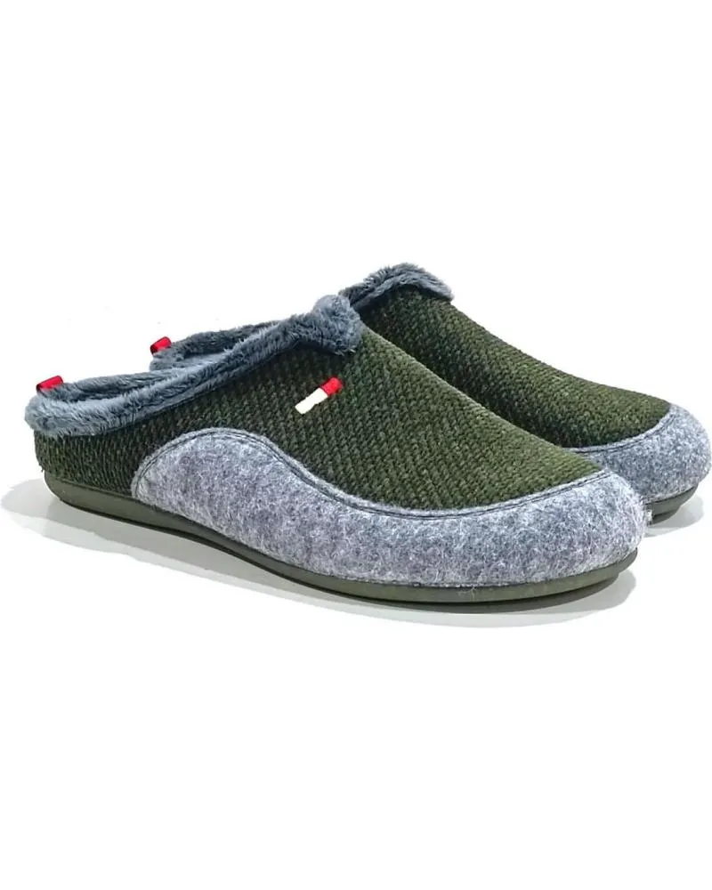 Calzado de casa CABRERA  de Hombre ZAPATILLA DE CASA DESCUBIERTA DE TELA CON SUELA DE GOMA  KAKI